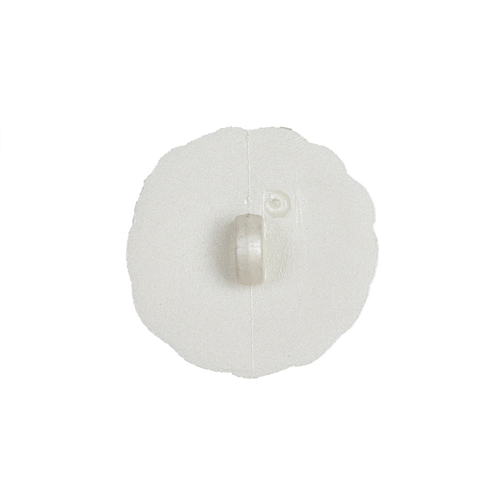 White Knotted Textured Molded Shank Back Plastic Button - 36L/23mm - Detail