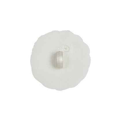 White Knotted Textured Molded Shank Back Plastic Button - 36L/23mm - Detail