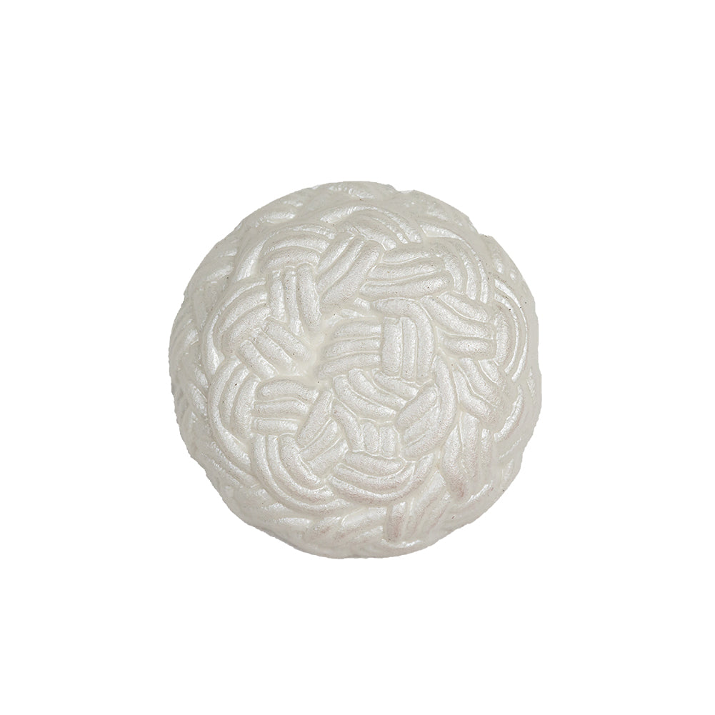 White Knotted Textured Molded Shank Back Plastic Button - 36L/23mm