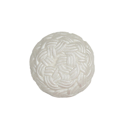White Knotted Textured Molded Shank Back Plastic Button - 36L/23mm