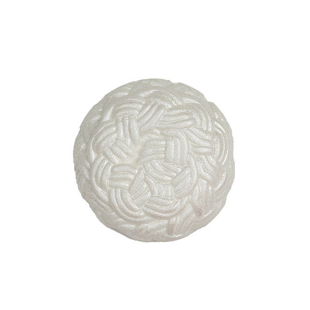 White Knotted Textured Molded Shank Back Plastic Button - 36L/23mm