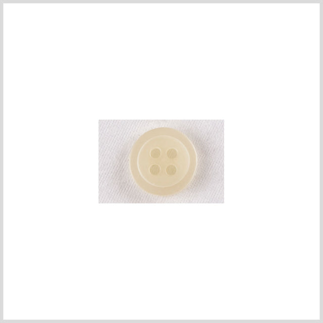 Plastic 4-Hole Button - 16L/10mm - Ivory Raised Center
