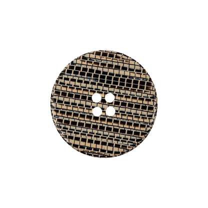 Multicolored Brown 4-Hole Plastic Button - 34L/21.5mm - Detail