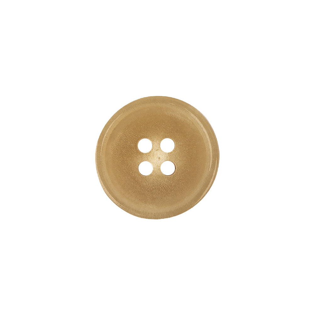 Horn 4-Hole Blazer Button - 24L/15mm - Beige Narrow Rim