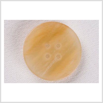 Plastic 4-Hole Button - 44L/28mm - Beige and White Swirls