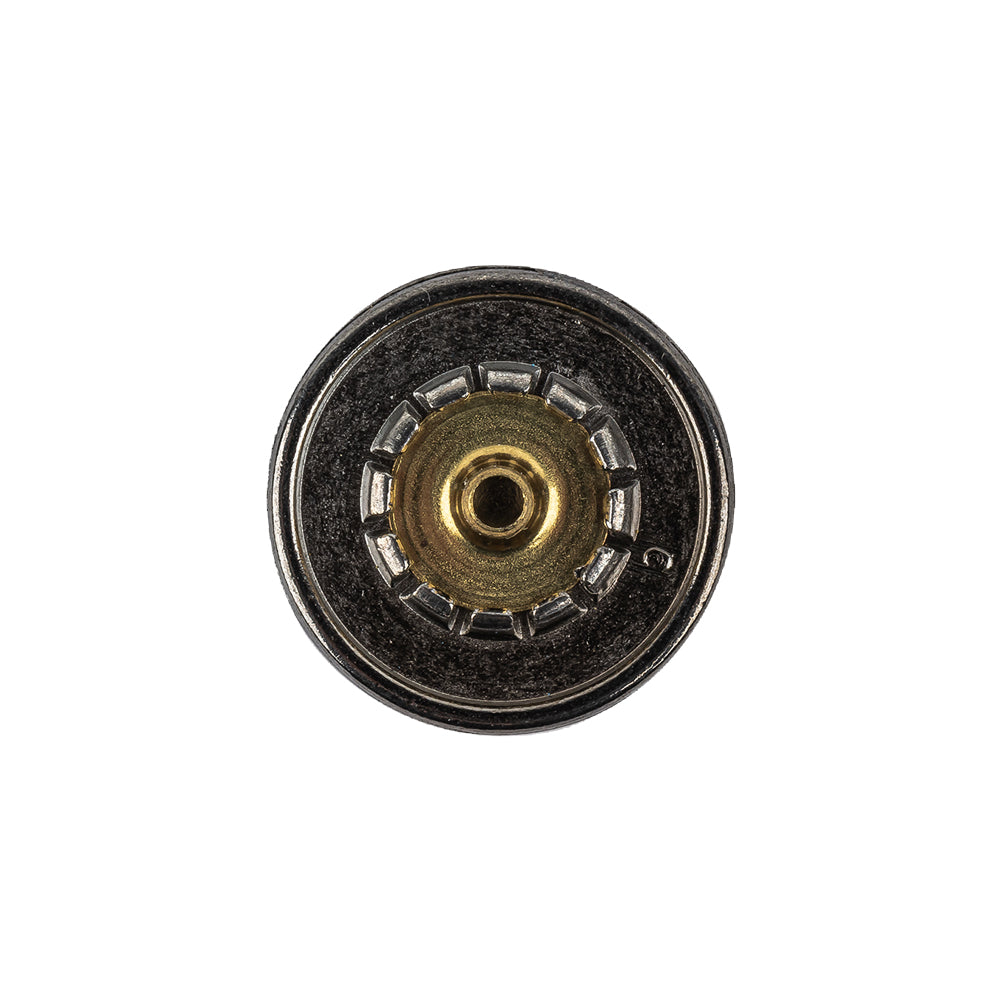 Silver Metal One Piece Snap-In Coat Button - 32L/20mm Detail