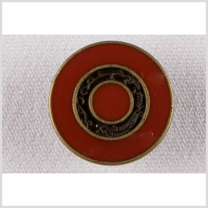 Red/Brass Metal Coat Button - 32L/20mm
