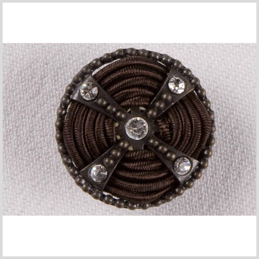 Brass/Brown Metal Button - 40L/25mm