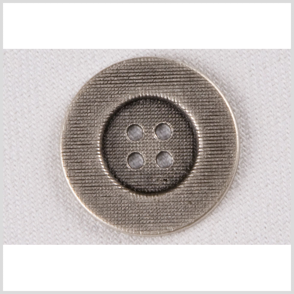 Silver Metal Coat Button with Grided Texture -32L/20mm