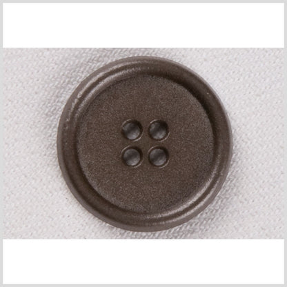 Metal 4-Hole Button - 24L/15mm - Antique Gray Rolled Rim