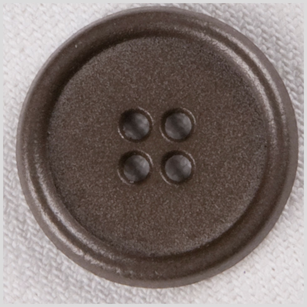 Metal 4-Hole Button - 32L/20mm - Antique Gray Rolled Rim