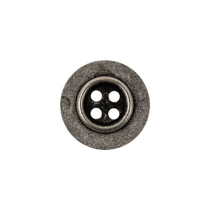Silver Metal 4-Hole Coat Button - 28L/18mm - Detail