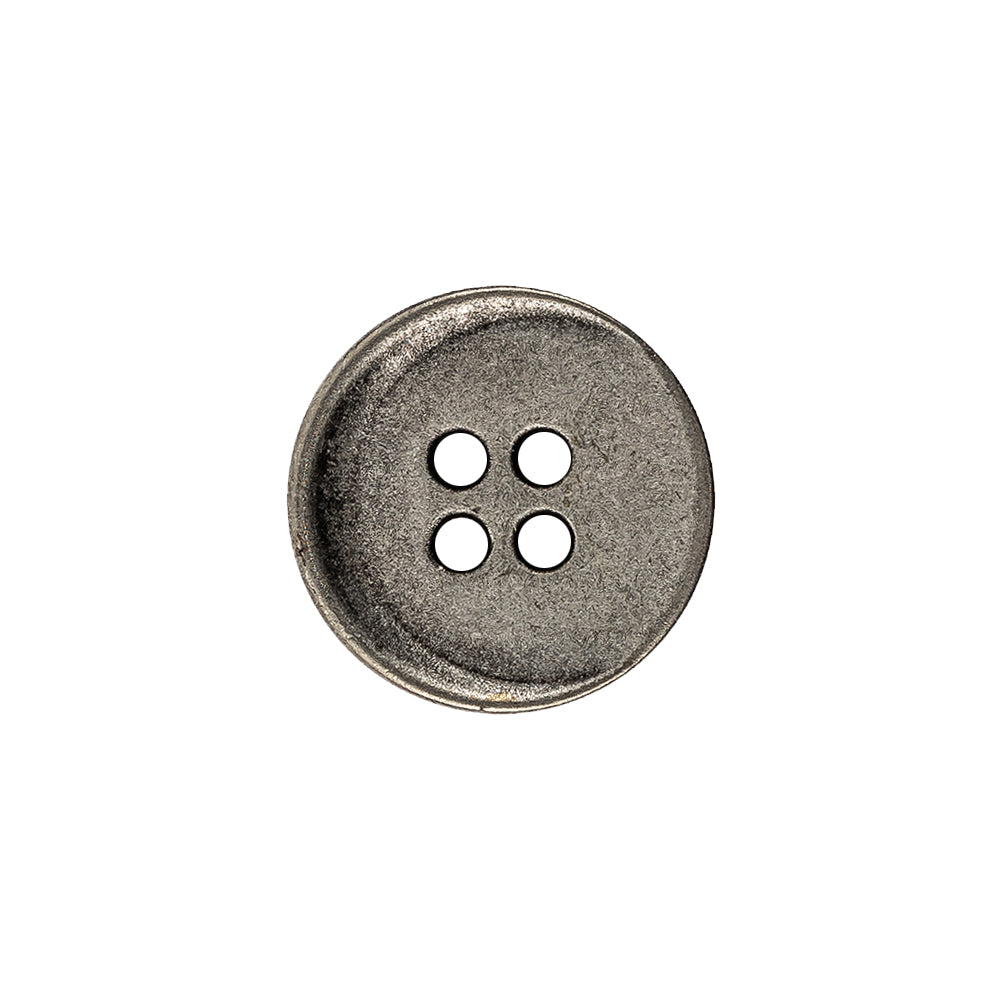 Silver Metal 4-Hole Coat Button - 28L/18mm