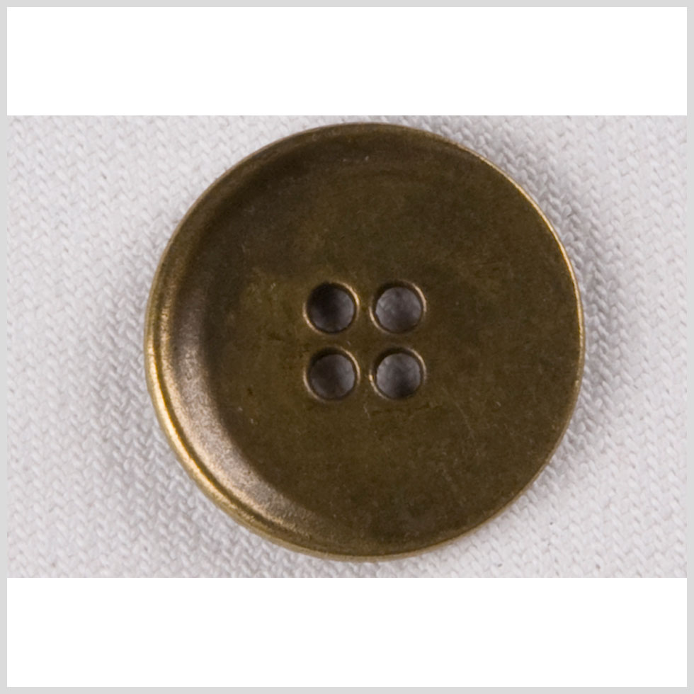 Metal 4-Hole Button - 32L/20mm - Brass Narrow Rim