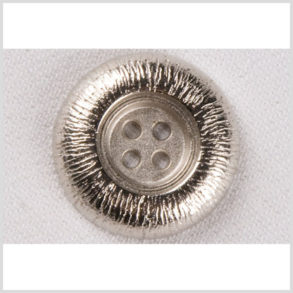 Silver Etched Gumdrop 4-Hole Metal Coat Button - 28L/18mm