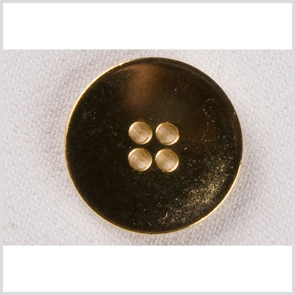 Metal 4-Hole Button - 36L/23mm - Flat Shiny Gold