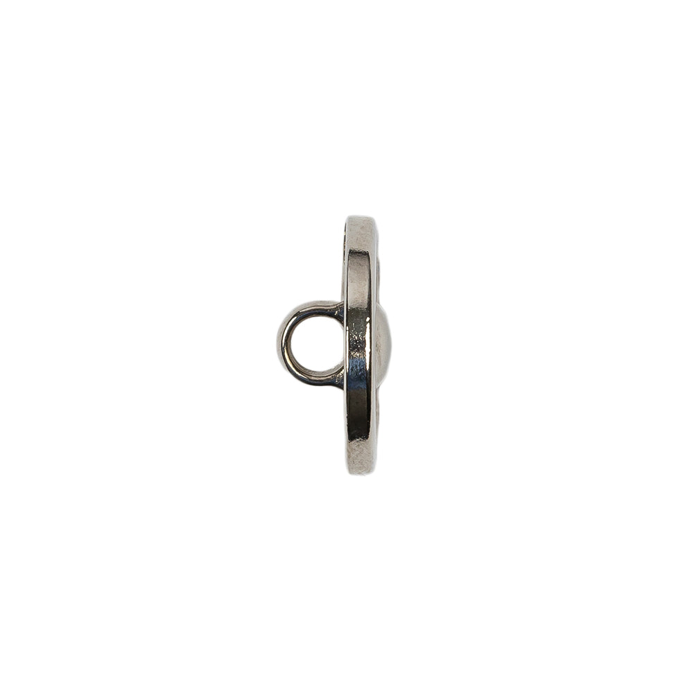 Silver Metal Coat Button - 24L/15mm - Folded