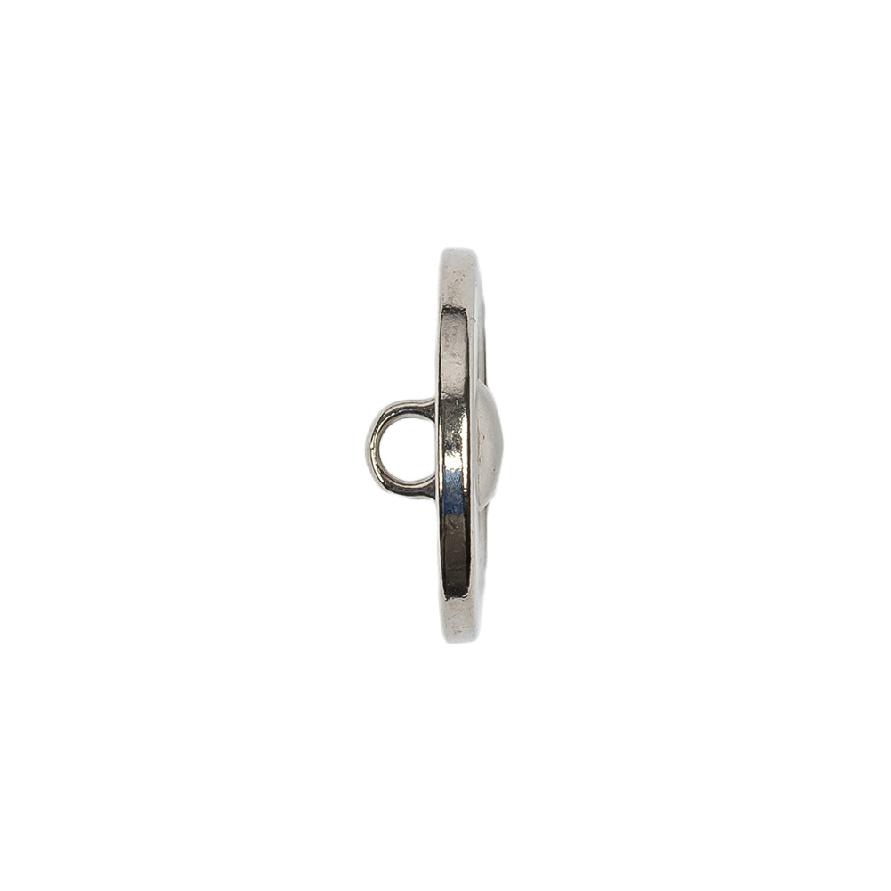 Silver Metal Coat Button - 32L/20mm - Folded