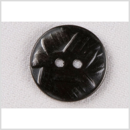 Metal 2-Hole Button - 28L/18mm - Gunmetal Abstract Carvings