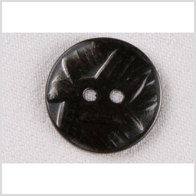 Metal 2-Hole Button - 28L/18mm - Gunmetal Abstract Carvings
