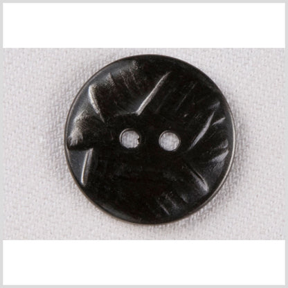 Metal 2-Hole Button - 32L/20mm - Gunmetal Abstract Carvings
