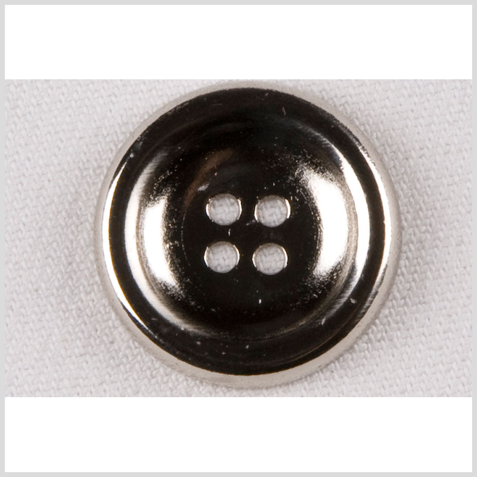 Silver Metal Coat Button - 40L/25.5mm