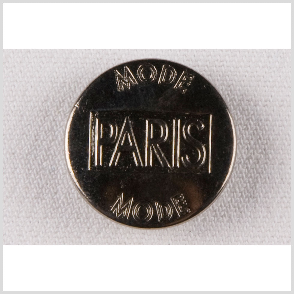 Metal Shank Back Button - 28L/18mm - Gunmetal Mode Paris Typography