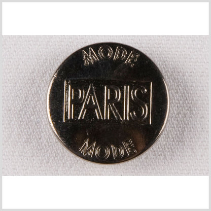 Metal Shank Back Button - 28L/18mm - Gunmetal Mode Paris Typography