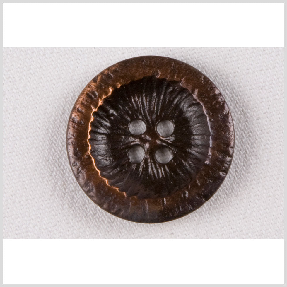 Metal 4-Hole Button - 40L/25.5mm - Copper Abstract