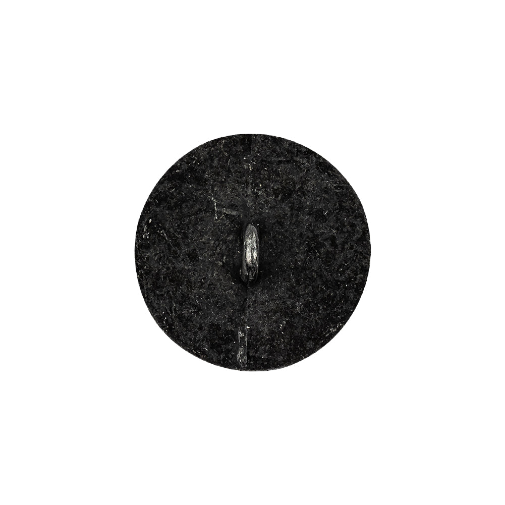 Metal Shank Back Button - 32L/20mm - Gunmetal Nailshead and Curly Border Detail