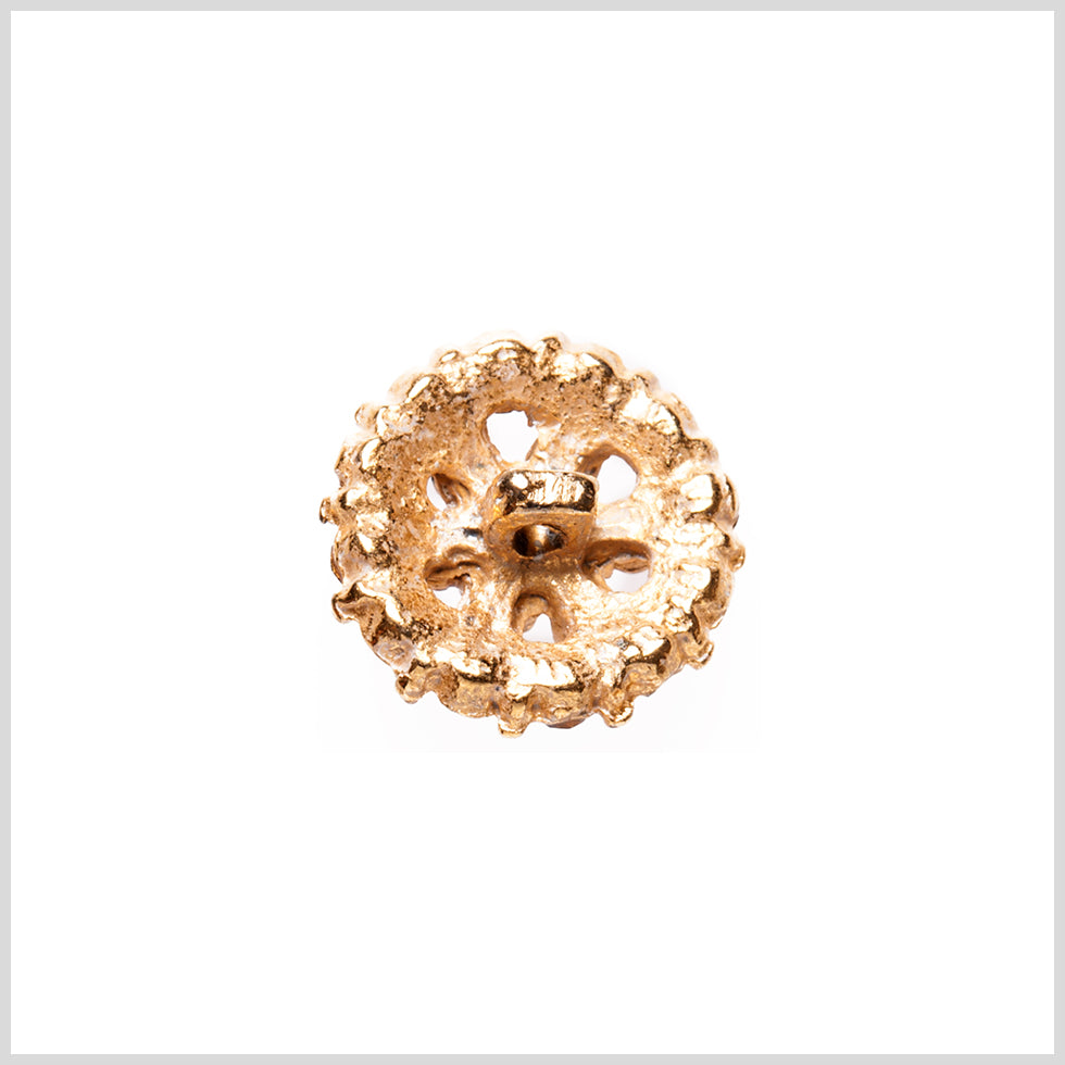 Gold/Purple Rhinestoned Metal Shank Back Button - 22L/14mm - Detail