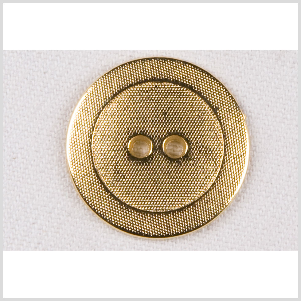 Metal 2-Hole Button - 36L/23mm - Gold Little Divots Textured