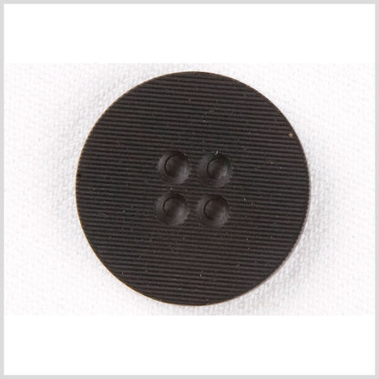 Plastic 4-Hole Button - 30L/19mm - Black Ribbed Stripes