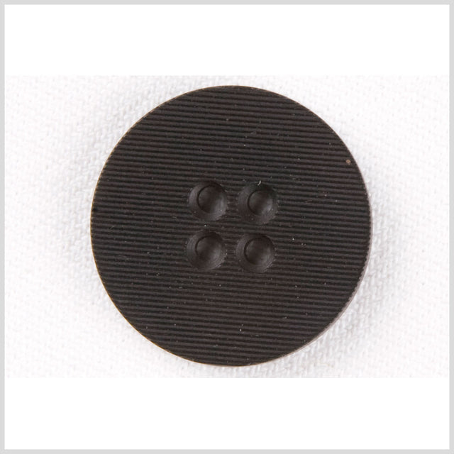 Plastic 4-Hole Button - 30L/19mm - Black Ribbed Stripes