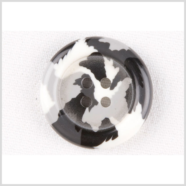 Black/White/Gray Plastic Button - 44L/28mm