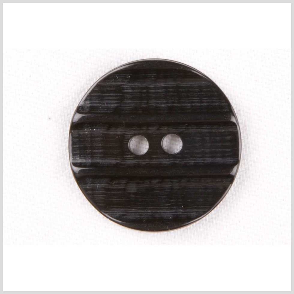 Plastic 2-Hole Button - 44L/28mm - Black Embossed Ridges