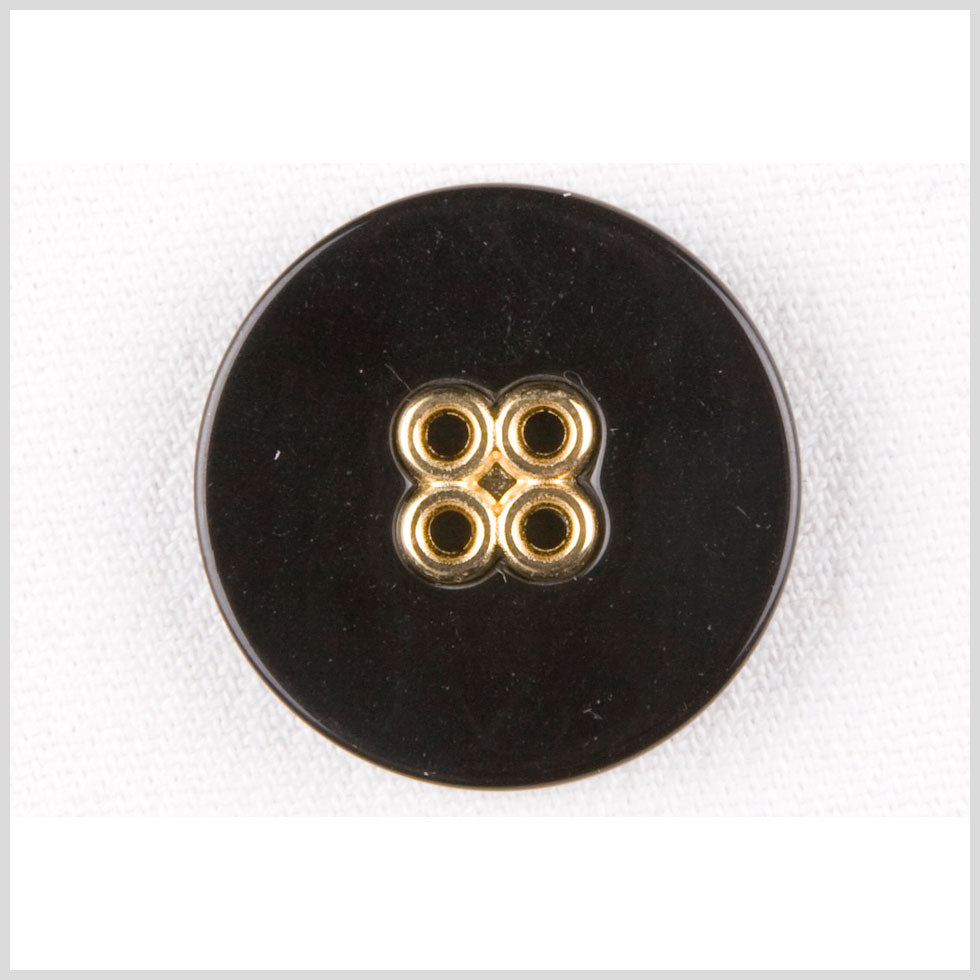 Black/Gold Plastic Button - 36L/23mm