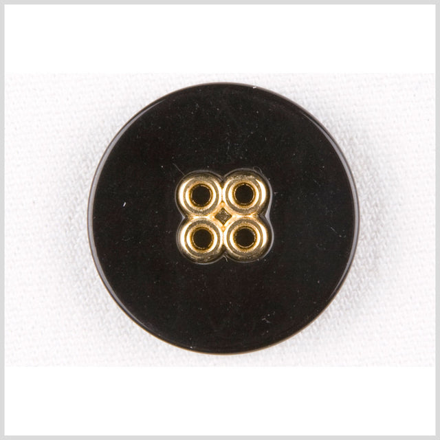 Black/Gold Plastic Button - 36L/23mm
