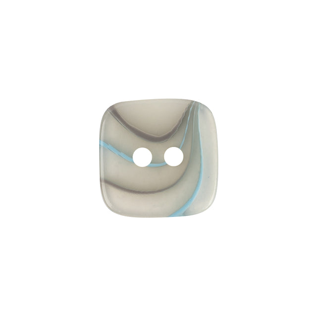 Sky Blue and Gray Transparent 2-Hole Plastic Square Button - 32L/20mm
