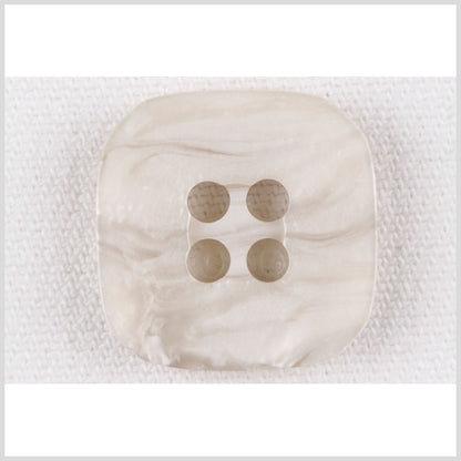 Square Plastic 4-Hole Button - 24L/15mm - White and Gray Swirls