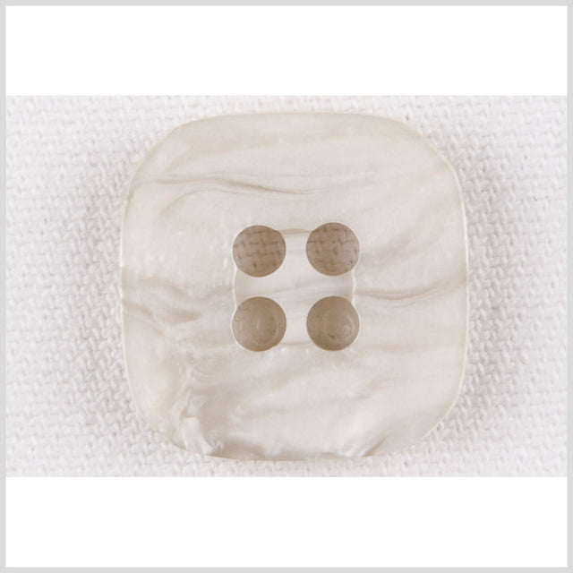Square Plastic 4-Hole Button - 24L/15mm - White and Gray Swirls