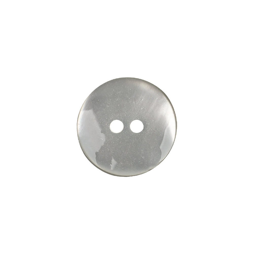 Plastic 2-Hole Button - 24L/15mm - Silvery Gray Metallic