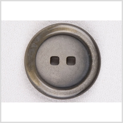 Plastic 2-Hole Button - 44L/28mm - Gunmetal and Gold Glitter with Square Holes