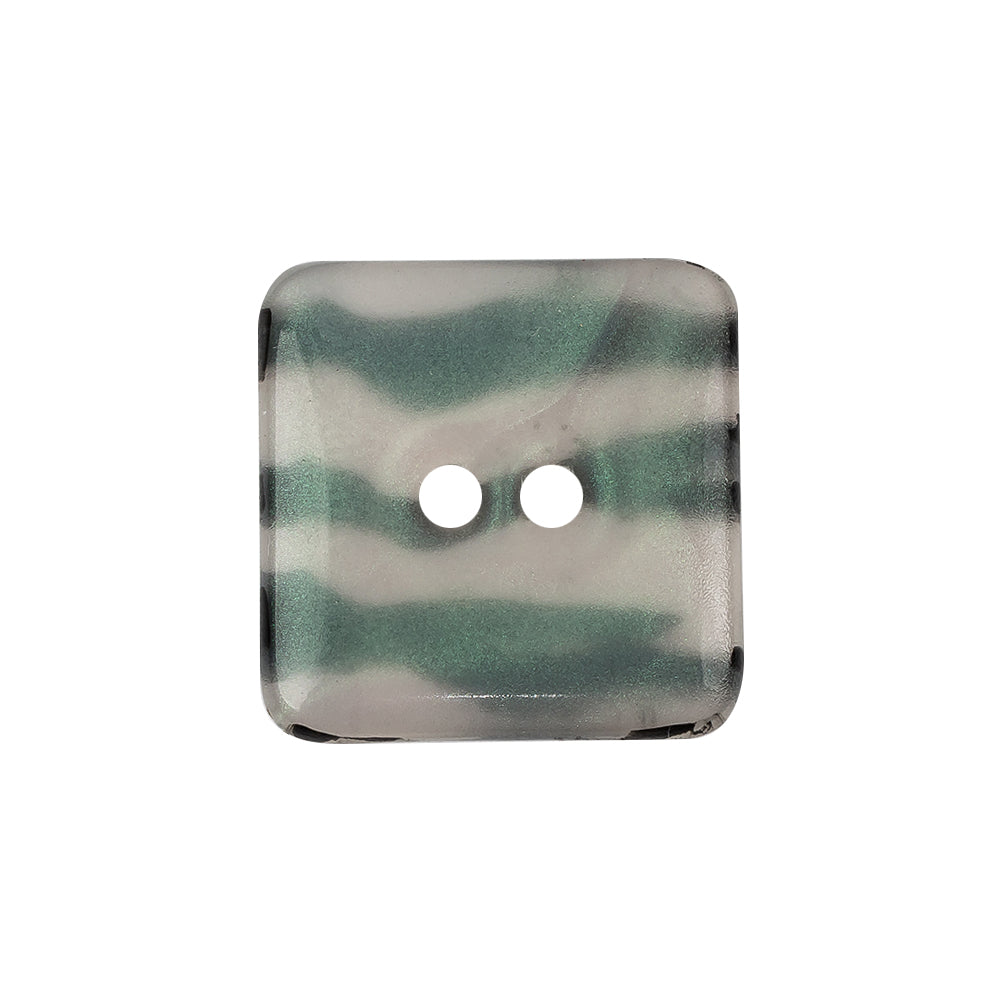 Iridescent Zebra Striped 2-Hole Square Plastic Button - 40L/25.5mm Detail
