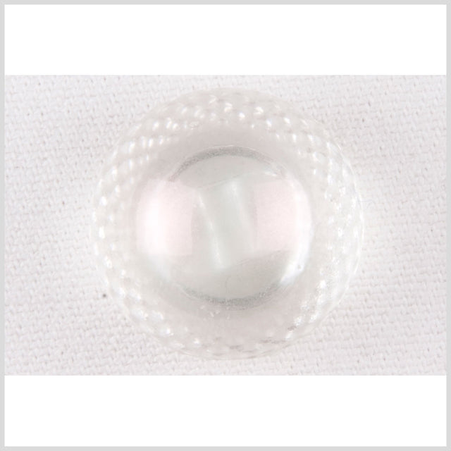 Plastic Shank Back Button - 36L/23mm - Iridescent White Dome with Braided Rim