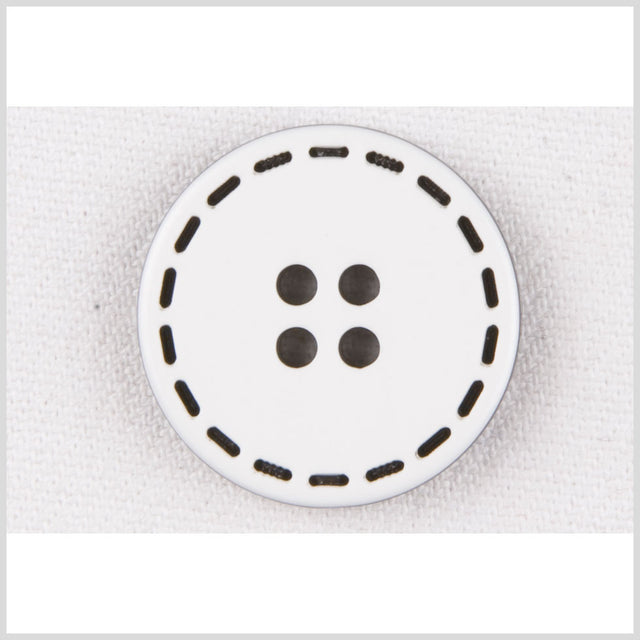 White/Black Plastic Button - 32L/20mm