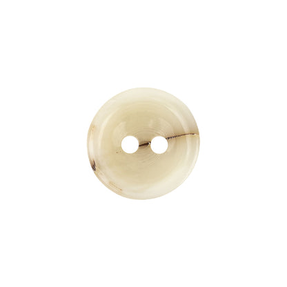 Ivory Waterfall-Edge Plastic 2-Hole Button with Organic Brown Stripe - 24L/15mm