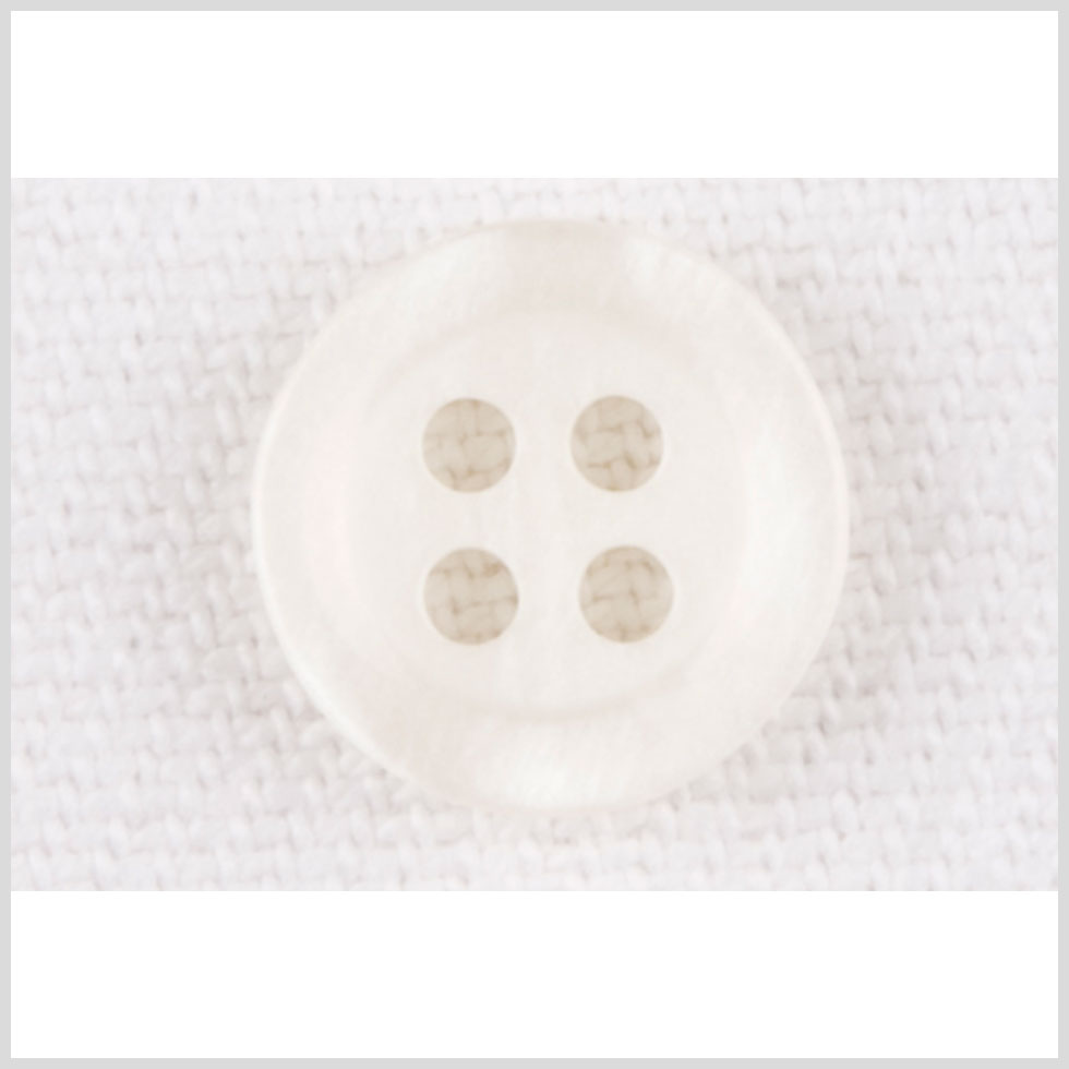 Plastic 4-Hole Button - 18L/11.5mm - Ivory Wide Rim