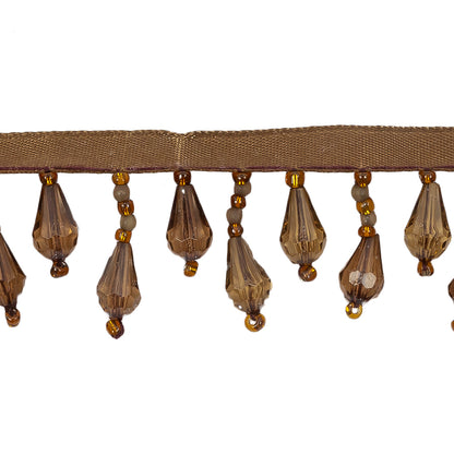Chocolate Beaded Fringe Detail
