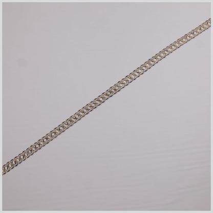 5/8" Antique Gold White Metallic Braid